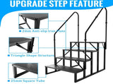 RV Step Stool, 4 Step, Hot Tub Steps with Handrail, Portable Pool, 660Lbs Heavy Duty 12781075