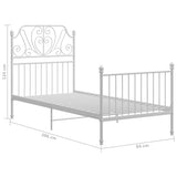 Bed Frame White Powder-coated metal Single Durable Bed Frame 324842