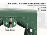3 x 3m Pop-Up Gazebo Shelter, with Accessories - Dark Green T3398P317803
