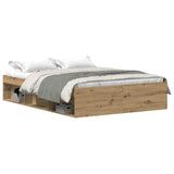 Bed Frame without Mattress Artisan Oak 135x190 cm Engineered Wood 3329316