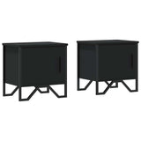 Bedside Cabinets 2 pcs Black 40x30x40 cm Engineered Wood 848515