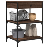 Kitchen Trolley Brown Oak 60x48x89.5 cm Engineered Wood 842375