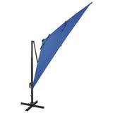 Cantilever Garden Parasol Azure Blue Polyester, Aluminium Large 312349