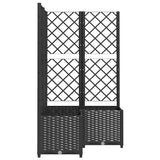 Garden Planter with Trellis Black 80x80x136 cm PP 318275
