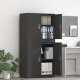 Storage Cabinet 2 pcs Black 80 x 40 x 160 cm Steel Lockable 3438729