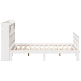 Bookcase Bed without Mattress White 180x200 cm Super King Solid Wood Pine 3322803