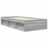 Bed Frame with Storage Grey Sonoma 80 x 200 cm Engineered Wood 3429521