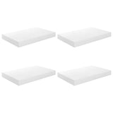 Floating Wall Shelves 4 pcs High Gloss White 40x23x3.8 cm MDF 323744