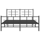 Metal Bed Frame without Mattress with Footboard Black 160x200cm 355582