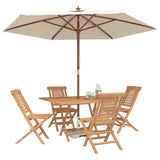 Garden Set 5 pcs Brown Solid Teak Wood 3437350