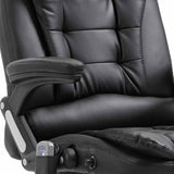 20235 Massage Office Chair Black Faux Leather