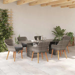 Garden Dining Set with Cushion 7 pcs Grey Poly Rattan 3261625