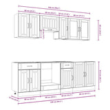 ZNTS 8 Piece Kitchen Cabinet Set Kalmar Brown Oak Engineered Wood 3314838