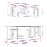 ZNTS 8 Piece Kitchen Cabinet Set Kalmar Grey Sonoma Engineered Wood 3314837