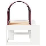 Bed with Tunnel with Shelf 3 pcs White and Pink Engineered Wood 3423500