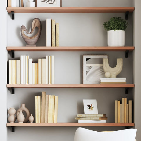ZNTS Wall Shelf Light Brown 80x30x2 cm Treated Solid Wood Oak 363662