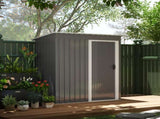 5 x 3ft Garden Storage Shed with Sliding Door and Sloped Roof Outdoor Equipment Tool, Light Grey T3398P313636