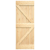 Sliding Door with Hardware Set 85x210 cm Solid Wood Pine 3203137