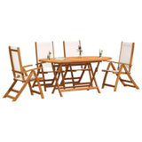 5 Piece Garden Dining Set Solid Wood Acacia and Textilene 3279286