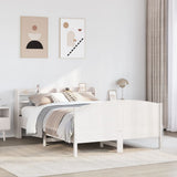 Bed Frame without Mattress White 140x190 cm Solid Wood Pine 3306973