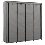 ZNTS Wardrobe with 4 Compartments Grey 175x45x170 cm 282448