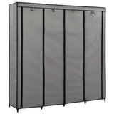ZNTS Wardrobe with 4 Compartments Grey 175x45x170 cm 282448