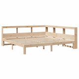 ZNTS Bookcase Bed without Mattress 200x200 cm Solid Wood Pine 3324370