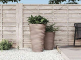Planter with Removable Inner Mocha 18/45 L PP Grooved Look 364691