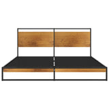 Bed Frame Black Powder-coated metal, MDF 140x200 Modern 324865