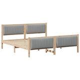 Bed frame Brown and light grey 180 x 200 cm Solid pine wood 3394303