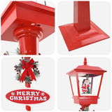 Chirstmas Street Lamp with Lantern Red 40.5x40.5x180cm Plastic 42017508