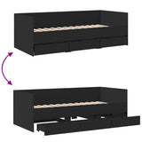 Daybed Black Engineered wood 90x200cm mattress size 3280819