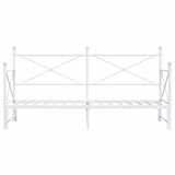 Daybed with Trundle without Mattress White 75x190 cm Steel 4104686