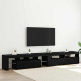 TV Cabinet 2 pcs Black Oak 260 x 37 x 40 cm Engineered Wood 3332506
