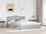 Storage Bed Grey Sonoma 160 x 200 cm Engineered Wood 3413490