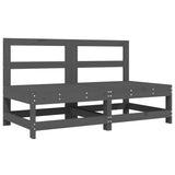 Garden Middle Sofas 2 pcs Grey Solid Wood Pine 825515