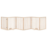 Dog Gate with Door Foldable 6 Panels 300 cm Poplar Wood 352173