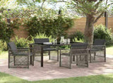 Garden Dining Set 5 pcs Grey Poly Rattan 3380626