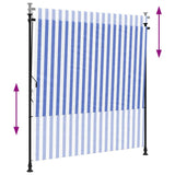Outdoor Roller Blind Blue and White 150x270 cm Fabric&Steel 368766