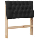 Upholstered Headboard Black 75 cm Solid Pine Wood 879371