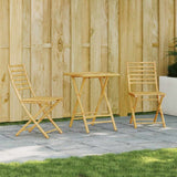 Bistro Set Natural Bamboo Bamboo Medium Foldable Bistro Set 3278527