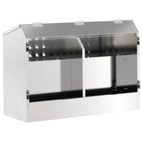 Rabbit Feeder Silver 64.5 x 25.5 x 45.5 cm Galvanised Steel 874596