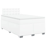 Box Spring Bed with Mattress White 120x190 cm Faux Leather 3286113