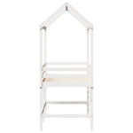 ZNTS Loft Bed with Ladder and Roof without Mattress White 90x190 cm Single 3282155