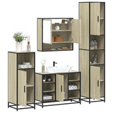 4 Piece Bathroom Furniture Set Sonoma Oak Engineered Wood 3301241