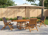 5-Piece Garden Dining Set Natural Solid Acacia Wood 3434483
