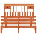 ZNTS Bookcase Bed without Mattress Wax Brown 140x200 cm Solid Wood Pine 3322814