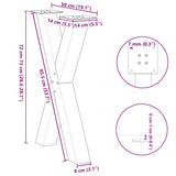 Dining Table Legs X-Shaped 2 pcs Anthracite 50x cm Steel 4012970