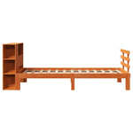 ZNTS Bookcase Bed without Mattress Wax Brown 90x190 cm Single Solid Wood Pine 3322738