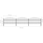 ZNTS Garden Fence with Spear Top Steel 277714